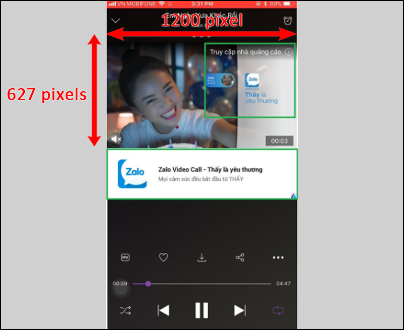 Dành cho quảng cáo video trên Zalo